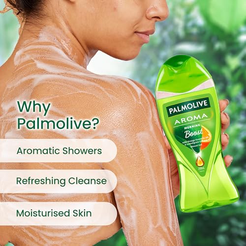 Image of Palmolive Aroma Morning Tonic Body Wash, 250ml Shower Gel Single Bottle, 100% Natural Citrus Essential Oil & Lemongrass Extracts for a Smooth Skin, Green