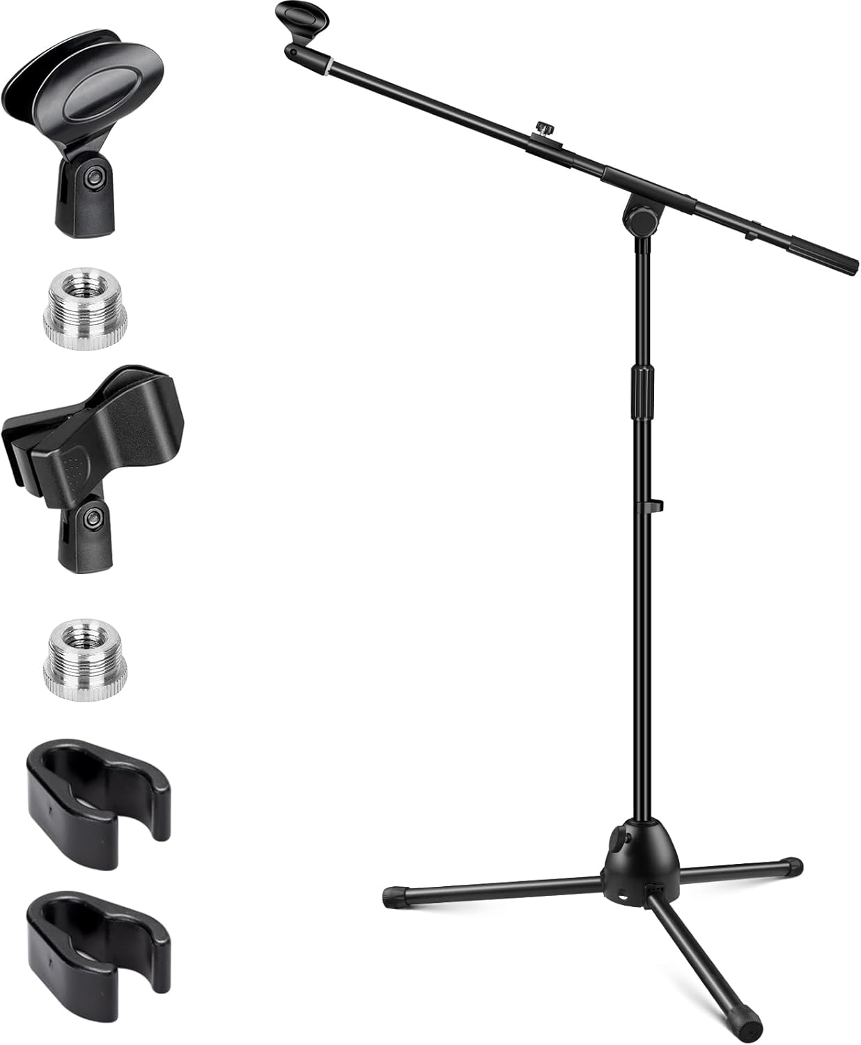 CAHAYA Microphone Stand Tripod Boom Universal Mic Stand with 2 Mic