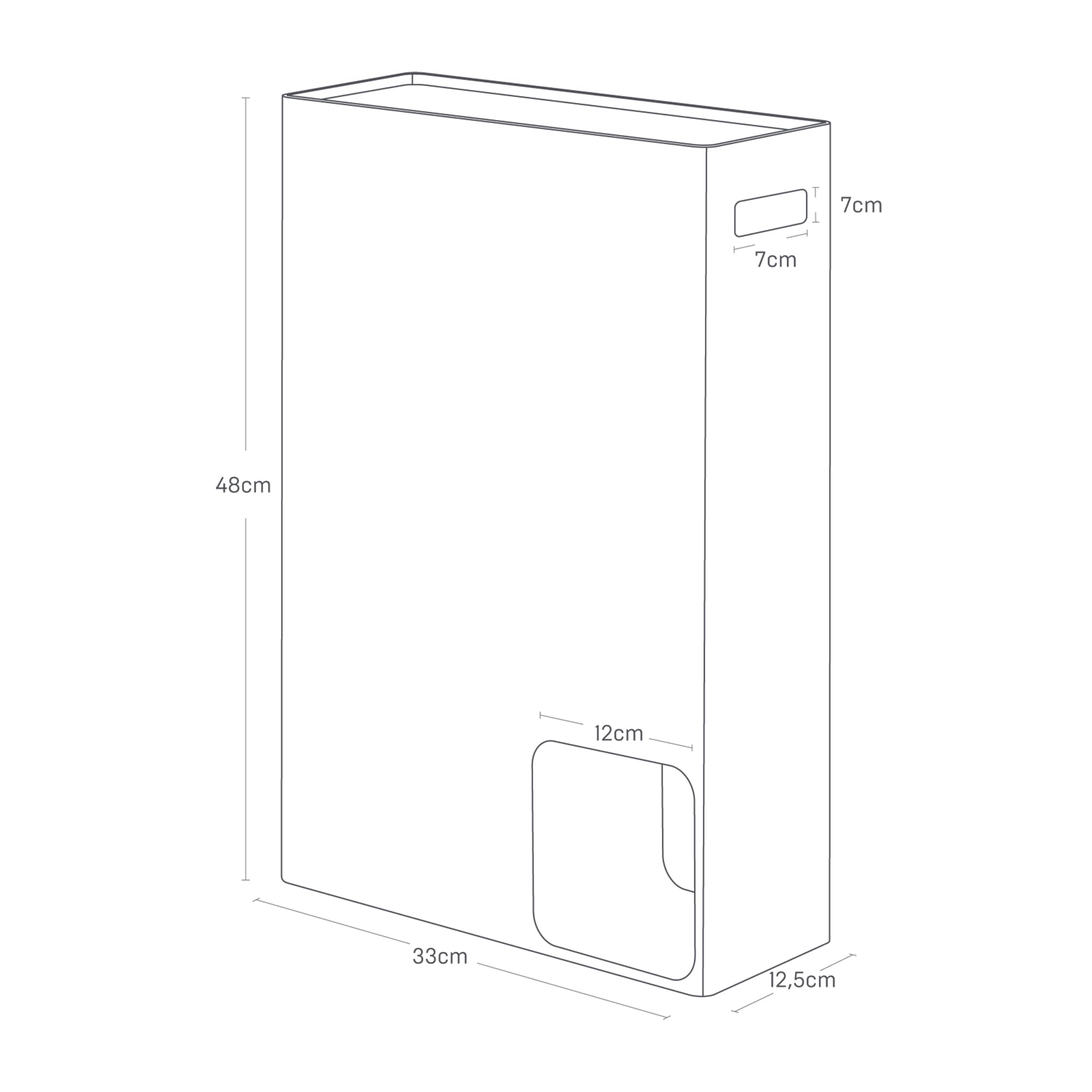 Yamazaki 2294 Plate Almacenador de Papel higiénico, Blanco, Acero, diseño Minimalista, 33 x 12,5 x 48 cm (L x An x Al)