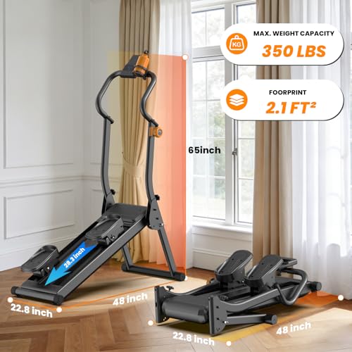 Image of YCCHENG Magnetic Stair Stepper 16-Level Adjustable Resistance Foldable Vertical Stair Climber Smart Monitor 350LBS Capacity Home Gym Stairmaster Machine