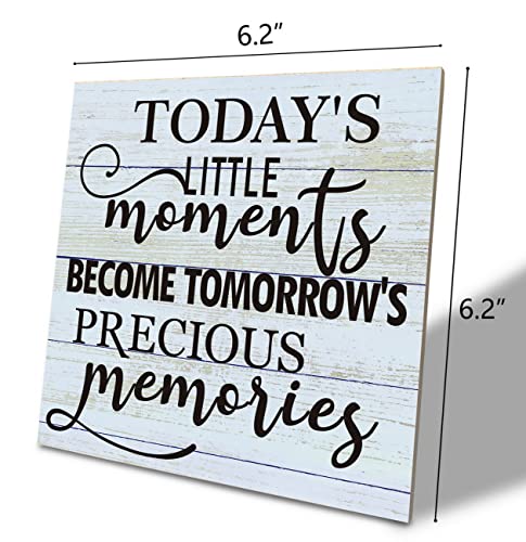 Inspirational-Wood-Sign-Todays-Little-Moments-Become-Tomorrows-Precious-Memories-Wood-Plaque-Table-Art-Sign-6262inch-Primitive-Home-Decor-Farmhouse-Decoration-Family-Sign-Office-Desk-Decor Inspirational Wood Sign Todays Little Moments Become Tomorrows Precious Memories Wood Plaque Table Art Sign 6262inch Primitive Home Decor Farmhouse Decoration Family Sign Office Desk Decor