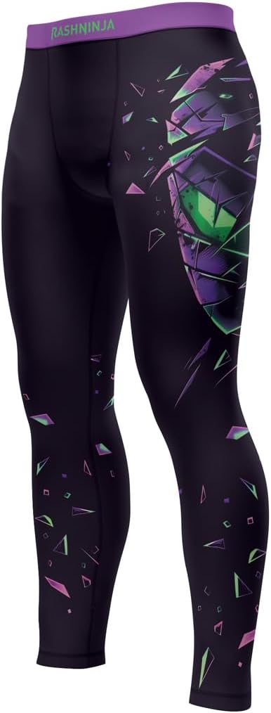 Cyber Men’s MMA Spats - Fit Tight Compression Leggings for Jiu Jitsu BJJ Workout & Training