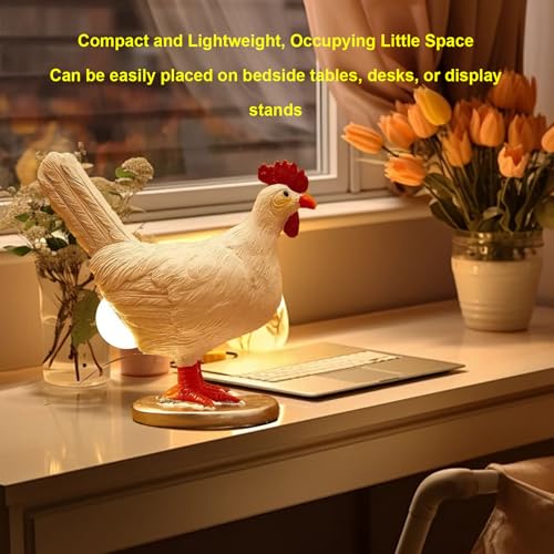Lámpara de mesa huevo de pollo LED 3D Resina miniatura 4