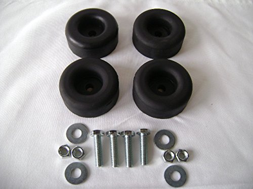 Set of Four Large Rubber Feet 2 1/2" Dia (Heavy Duty) with Bolts Washers & Nuts