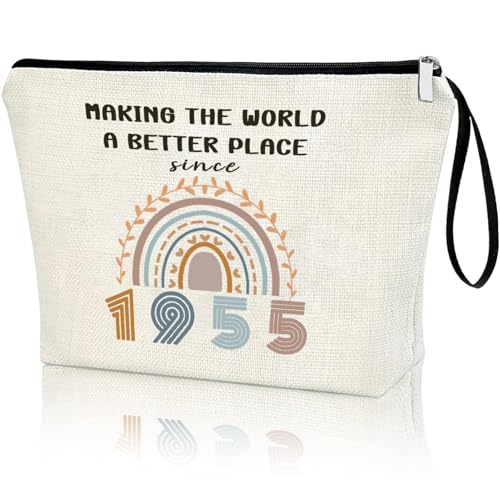Creakraft 71ST Birthday Gifts For Her 1955 Year Theme Makeup Bag 71 Years Old Birthday Decorations Funny Gift Ideas For Women Grandma Mom Wife Sister Aunt Friend Travel Cosmetic Bags For Christmas
