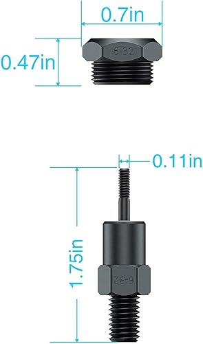 Miniatura 3 de Accesorios para herramientas de remache de tuerca, mandril de tuerca de remache y pieza de nariz 6-32, paquete de 2