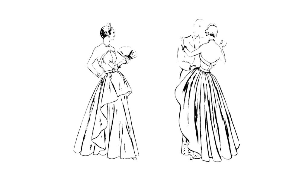 Amazon.com: Vogue Vintage 1948 Misses' Evening Dress Sewing