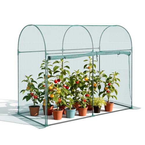 VEVOR Crop Cage 5.9 x 2.98 x 4.9 ft Plant Protection Tent with Zippered Door Wind-Resistant Tall Crop Cage Easy to Install Outdoor Raised Bed Cover with Frame Plant Netting for Garden Patio Lawn