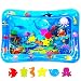 SUNSHINEMALL Wassermatte Baby Bpa Frei 66×50CM Wasserspielmatte Baby Wasser Spielmatte Sensorik Spielzeug Krabbelmatte Baby 3 6 9 Monate Tummy Time Toys Water Mat(Blaue Meereswelt)