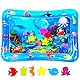 SUNSHINEMALL Wassermatte Baby Bpa Frei 66×50CM Wasserspielmatte Baby Wasser Spielmatte Sensorik Spielzeug Krabbelmatte Baby 3 6 9 Monate Tummy Time Toys Water Mat(Blaue Meereswelt)