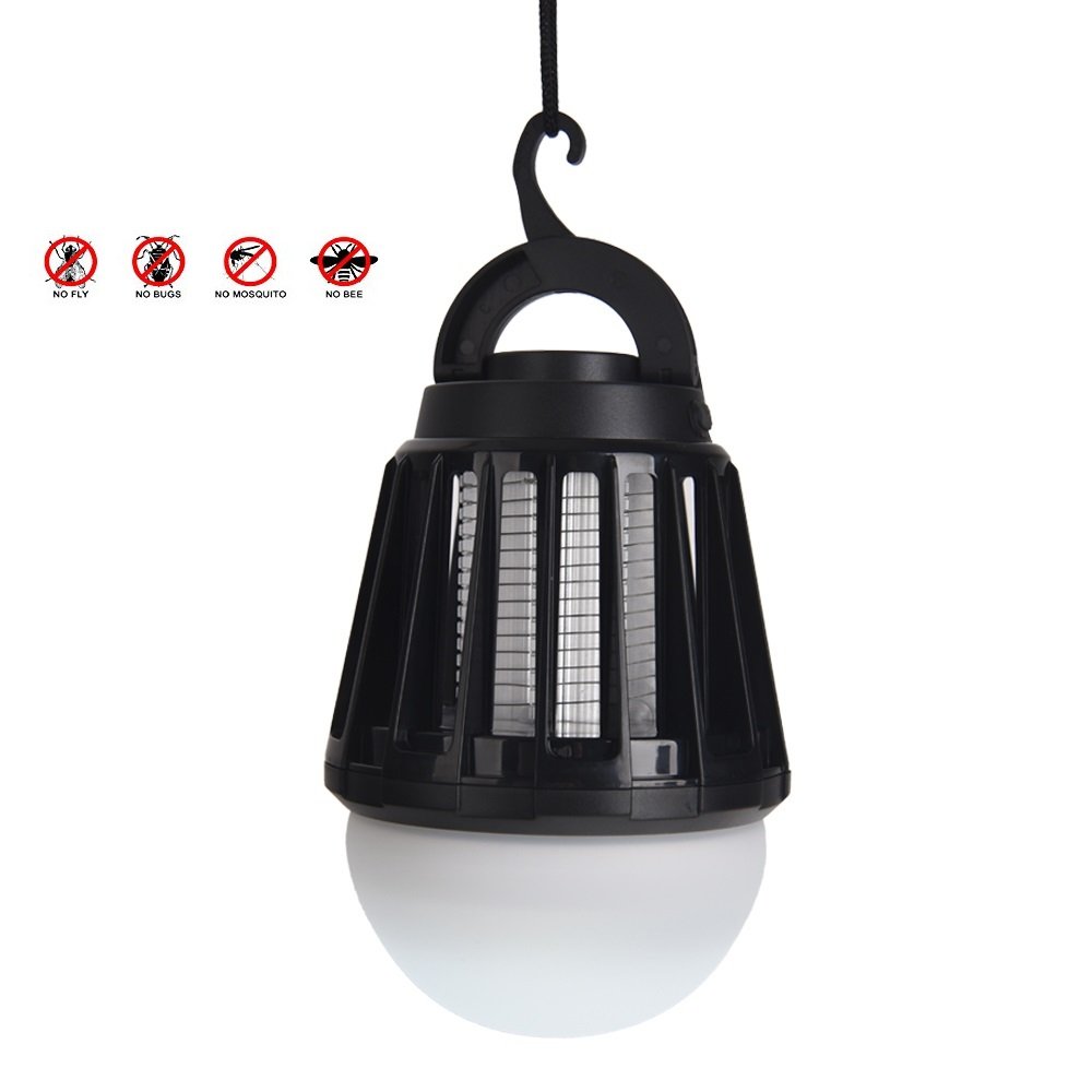 2 in 1 Mosquito Zapper & LED Lamp for Camping Tent, Porch, Patio & Yard, USB Rechargeable Outdoor Light, Flying Insect & Bug Killer, Chemical and Toxic Free, Safe and Eco-Friendly, Waterproof