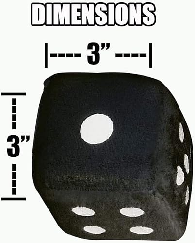 Miniatura 3 de CUSTOM Vagway - Espejo de coche con diseño de dados peludos, par de dados negros para colgar, accesorio retro vintage