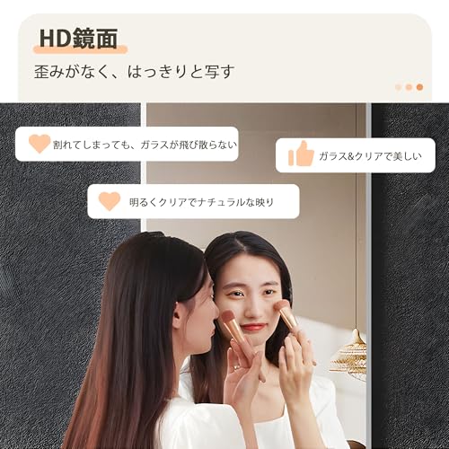 OSJ 全身鏡 姿見鏡 スタンドミラー アルミ 直角 強化ガラス 壁掛けミラー 立てかけ 姿見 鏡 ミラー おしゃれ 大型 飛散防止 160*50CM の商品画像 2