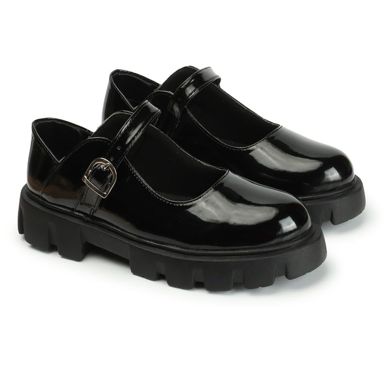 SLEEK STEP Womens Patent Leather Casual Ankle Derby Black Buckle Loafers (8 Uk) (B0CSK29GV2) Amazon Price History, Amazon Price Tracker