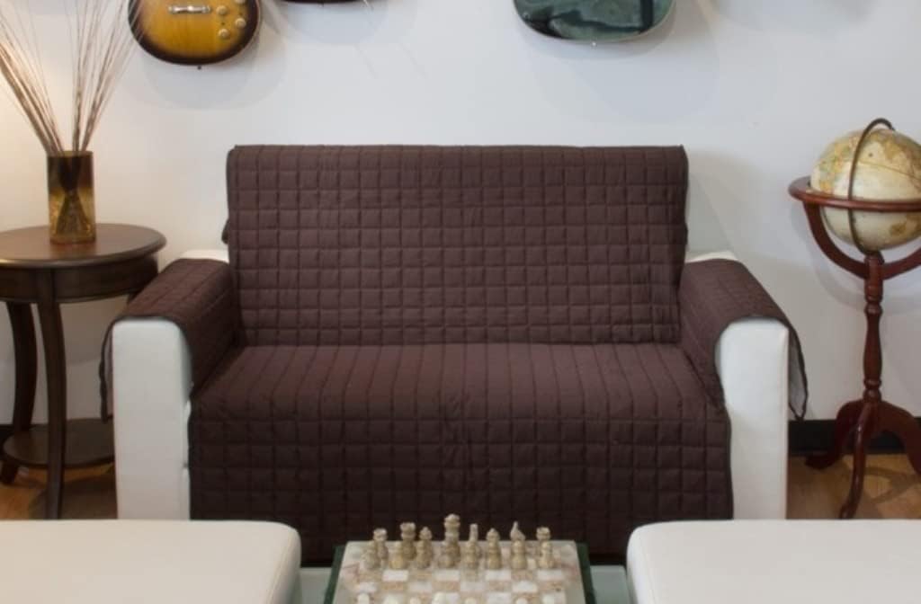 L'COZEE Assure Relax Quilted Furniture Protector, Chocolate