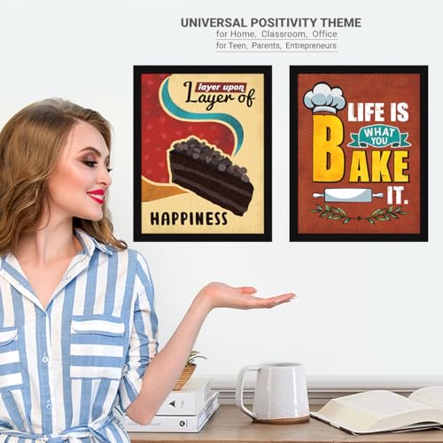 Image of Chaka Chaundh - Cake, Pastry, Cookies Shop And Confectionery Store Wall Art Framed Quotes Decor Item - Bakery Restaurant Cafe Food Sweets Deserts Poster Frame Decoration Items - 14 X 11 Inches