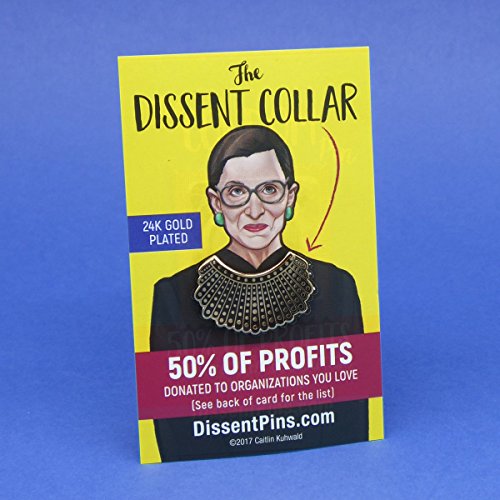 RBG Dissent Collar Enamel Pin - Modeled After Ruth Bader Ginsburg's Iconic Dissent Collar - I Dissent Pin with Double Clasps - Lace Collar RBG Lapel Pin, Hat Pins, Feminist Gifts by Dissent Pins2