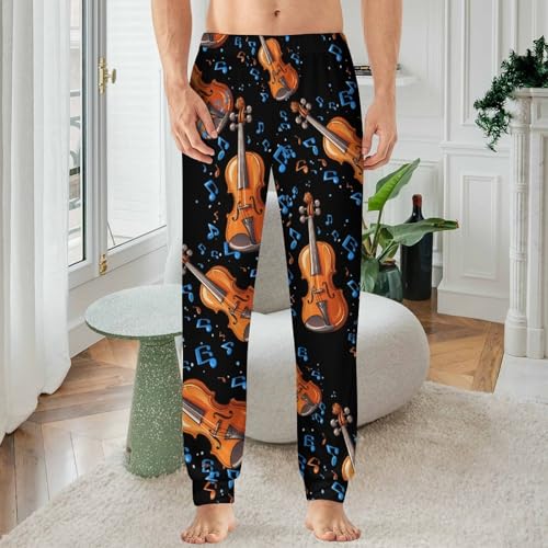 Orchestra Violin Player Music Men's Pajamas Pants Lightweight Sleep Lounge Pant Pjs Bottoms Casual Sleepwear2