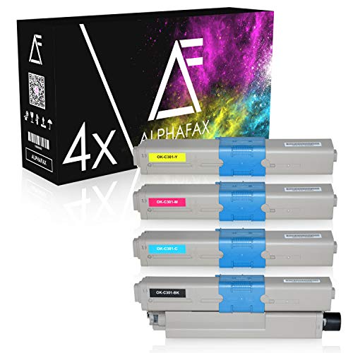 4 Toner kompatibel mit Oki C301, C321DN, C301DN, MC332DN, MC342DN, MC342DNW, MC340 Series - Schwarz 2.200 Seiten, Color je 1.500 Seiten Cover