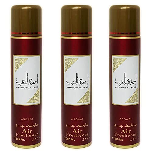 Ameerat Al Arab Air Freshener Room Freshener Spray 'Arabian Wood, Musk,Jasmine and Oud (Pack of 3)