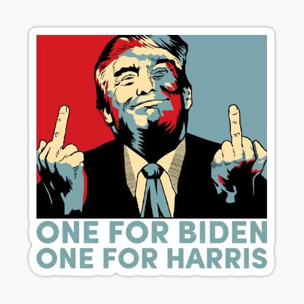 One for Biden One for Harris (Trump) Calcomanías de vinilo para partidarios de Trump impermeables 5 pulgadas