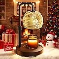 WarmEmbrace Candle Warmer Lamp with Timer for Jar Candles - Dimmable, Height and Brightness Adjustable Electric Wax Warmer Black, 2 Bulbs Included, House Warming Gift & Vintage Home Decor