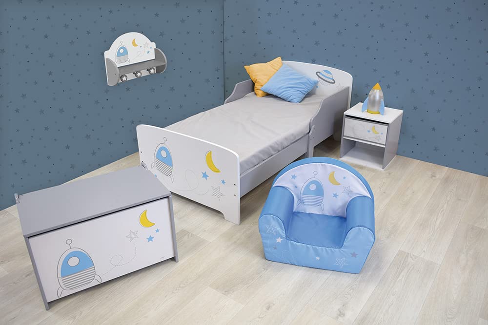 Fun House 713038 Espace Chevet/Table de Nuit avec tiroir H.36 X L. 33 X P. 30 CM pour Enfant, à partir de 2 Ans, Brun