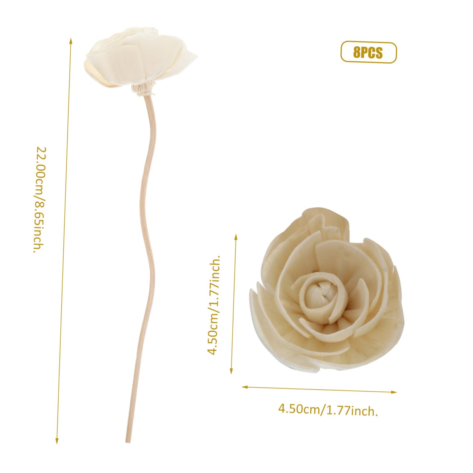 4 Sätze Teiliges Natürliche Rattan Duftstäbchen Mit Rosenblüten Design Schnell Absorbierend Für Ätherische Öle Raumduftverstärkung Und Dekorative Aromatherapie Im 8 Stück * 4