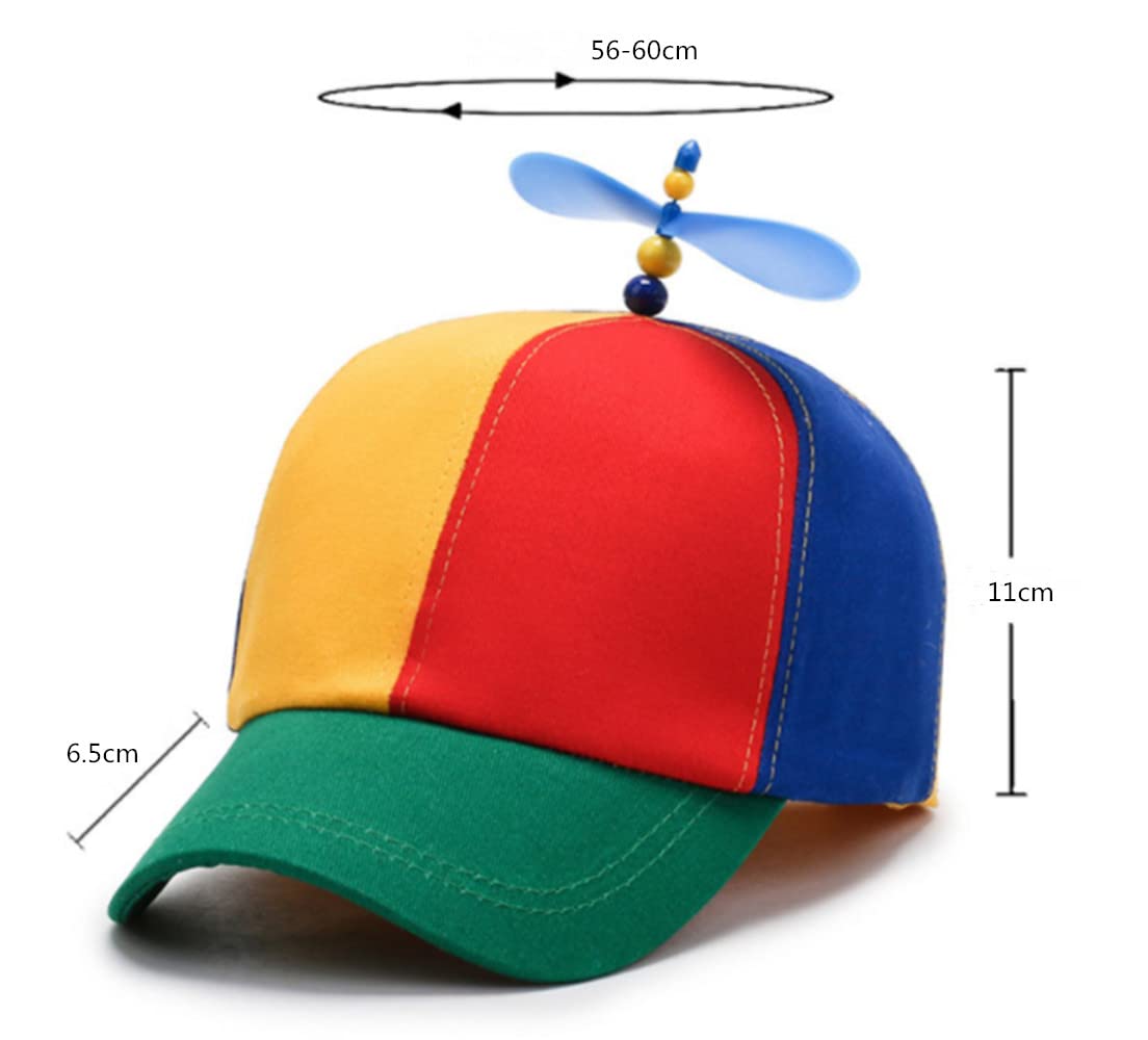 Voarge Berretto Elica, Cappello Da Elica, Cappello Da Elicottero, Berretto Da Baseball Per Adulti E Bambini, Misura Regolabile (design Unisex), Colore, M - Foto 6