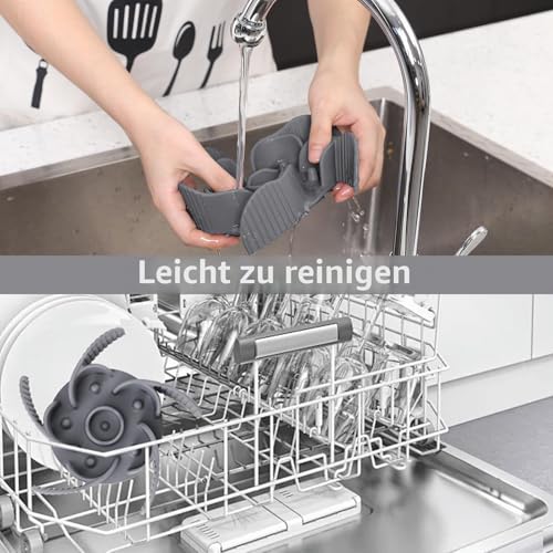 MateeyLife Antischlingnapf Hunde, Silikon Antischlingnapf Katze mit Saugnäpfen, Anti Schling Napf Hund für Mittelgroße und große Rassen, für einfach zu Handhaben Anti Schling Napf Katze, Grau