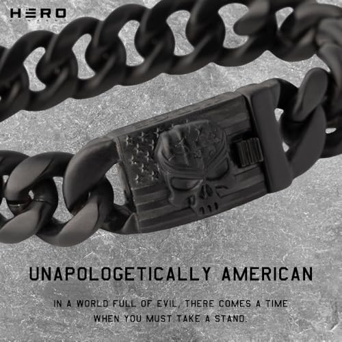 Pulsera Cuban Link para Hombre con Calavera Negra Vindicta miniatura 3