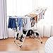 Tangkula Clothes Drying Rack, Collapsible Laundry Rack with Hanging Rods, Shoe Hangers, Adjustable Gullwing and Foldable Design for Space-Saving, Stainless Steel Clothing Shelf
