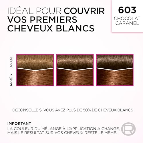 L'Oréal Paris - Coloration Cheveux Semi-Permanente Ton sur Ton - Couleur Soin Gloss - Sans Ammoniaque - Casting Crème Gloss - Nuance : Caramel Tendre (603)