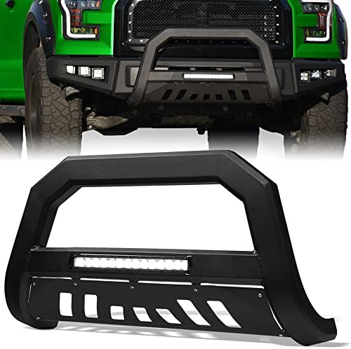 Stehlen 733469493099 Advance Series Aluminum LED Bull Bar - Matte Black for 2007-2018 Chevy Silverado GMC Sierra / 2007-2020 Suburban Avalanche Tahoe Yukon 1500/2007-2014 Cadillac Escalade ESV EXT