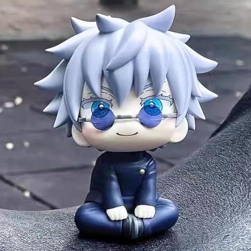 Image of Anime Cartoon Character Q Posket Jujutsu Kaisen Gojo Action Figure Height -10cm Multicolour PVC | Gojo Glare Sitting Chubby (Gojo - Large)