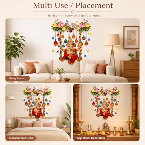 Baby Ganesha vinilo decorativo mural 28 x 26 pulgadas miniatura 7