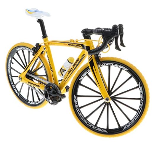 Perfeclan 1 modèle à Mini vélo en Alliage, jouainsi àux-Roues à l’échelle 1:10, décoration à Bureau avec Guidon en métal Jaune Pliable, Collection àstiné à Enfants Ainsi passionnés à Cyclisme