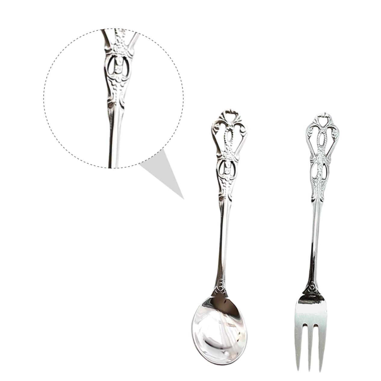 BRIGHTFUFU Hollow Out Spoon Stainless Steel English Tableware Unique Serving Utensils