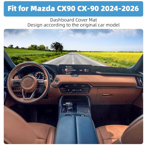 Image of Dash Cover Mat for Mazda CX90 CX-90 2024-2026 Non-Slip Dashboard Cover Mat Sunshade UV Rays Protector Interior Accessories