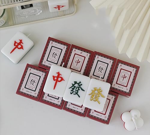 Bougie en forme de cire de soja Mahjong, objet artisanal de style chinois - 4