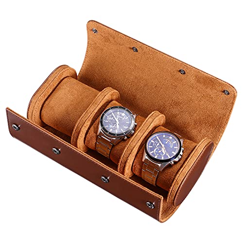 ULTECHNOVO Travel Watch Holder, 3 Slots Watch Box Watch Roll Travel Case Leather Watch Roll Box Watch Storage Case For Storage And Display Watch, 1pc ULTECHNOVO Travel Watch Holder, 3 Slots Watch Box Watch Roll Travel Case Leather Watch Roll Box Watch Storage Case For Storage And Display Watch, 1pc