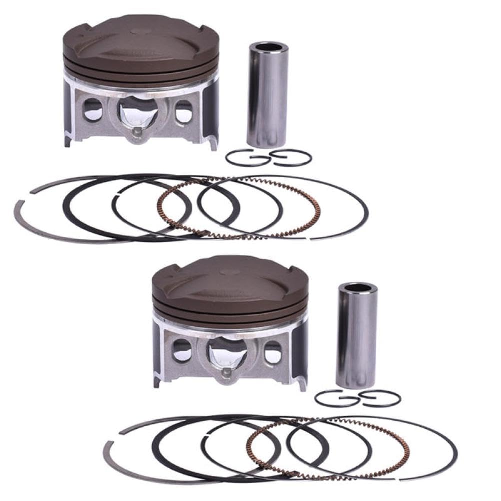 Kit pistone e fasce elastiche motore moto 62mm compatibile con EX300 EX 300 ABS 300X 13001-0742 13008-0047(2 Whole Sets)