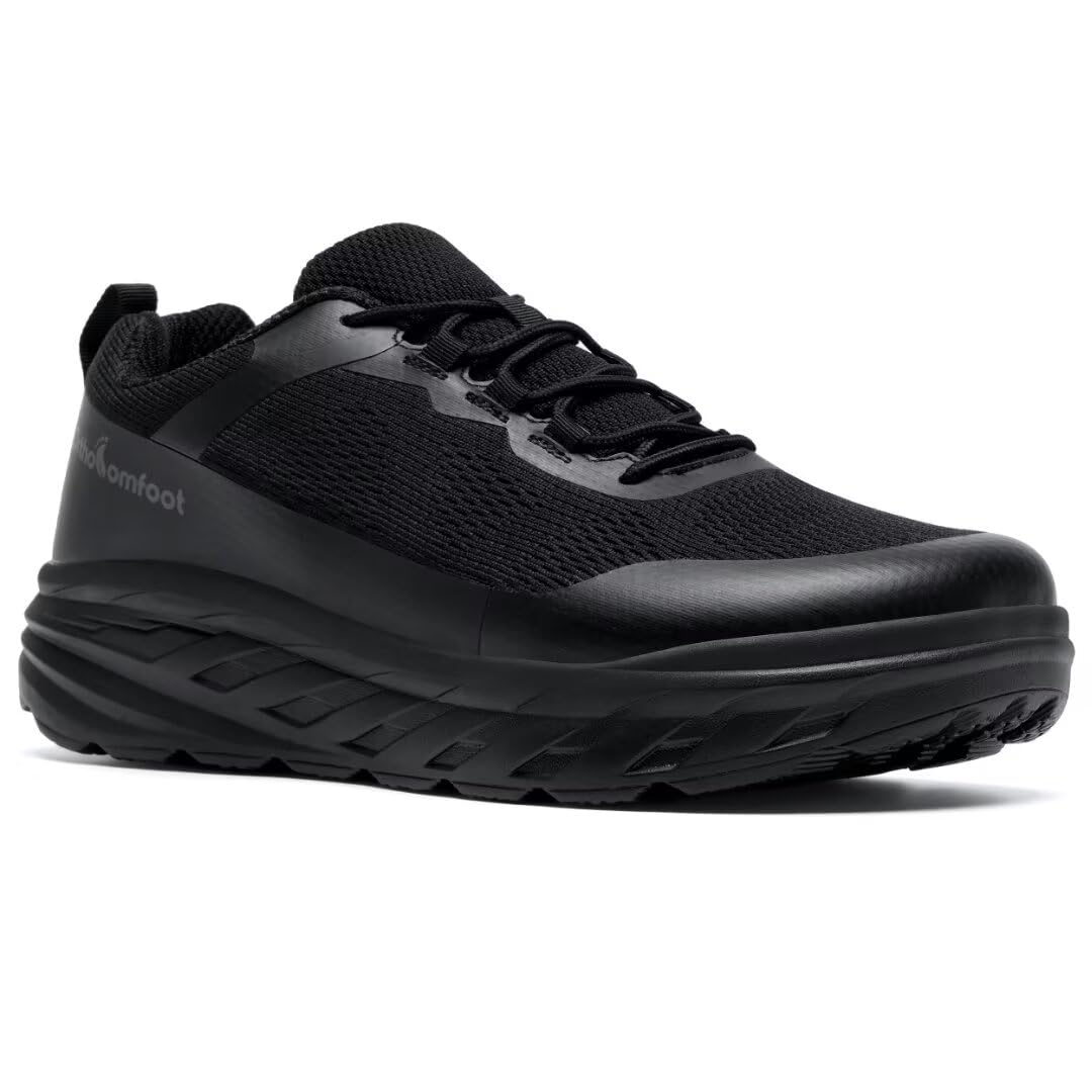OrthoComfoot Men's Orthopedic Diabetic Wide Walking Shoes: Comfortable Casual Arch Support Plantar Fasciitis Fashion Sneakers, Work Tennis Orthotic High Arch Swollen Feet Shoes for Foot Heel Pain