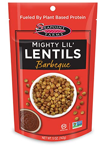 Seapoint Farms Mighty Lilâ Lentils, Barbecue, Plant Based Protein, All Natural, Kosher, Gluten-Free Snack, Non-GMO Verified, 5 oz (Pack of 3)
