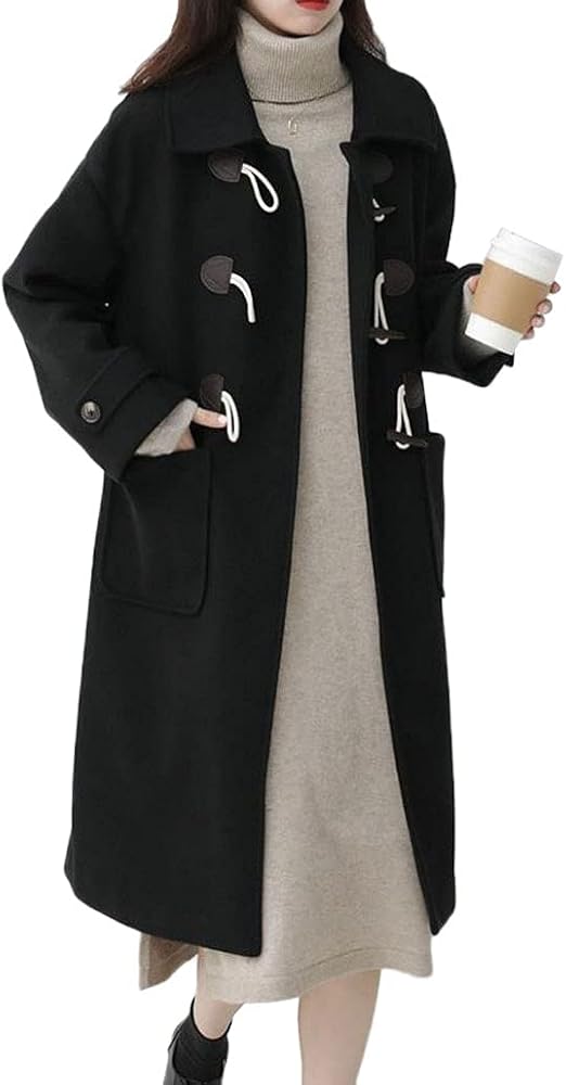 Amazon レディース ダッフルコート ロングコート 春秋冬 ジャケット ロング丈 ボタン トレンチコート マキシ丈 カジュアル おしゃれ アウター 通学 通勤 ゆったり 大きいサイズ コート ジャケット 通販