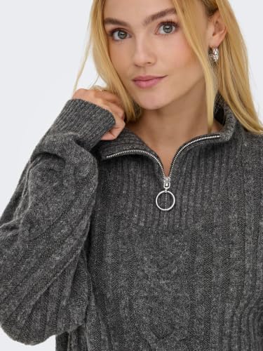 JDY JDYANDREA L/S Zip Cable Pullover KNT – Ansicht 3