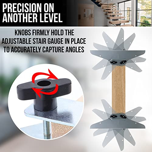 Professional Stair Tread Tool With Accurate Angle Measurement For Diy Template And Installation Layouts, Heavy-Duty Stringer, Riser, And Clamp Gages, Supports Shelving Installs #TOP2