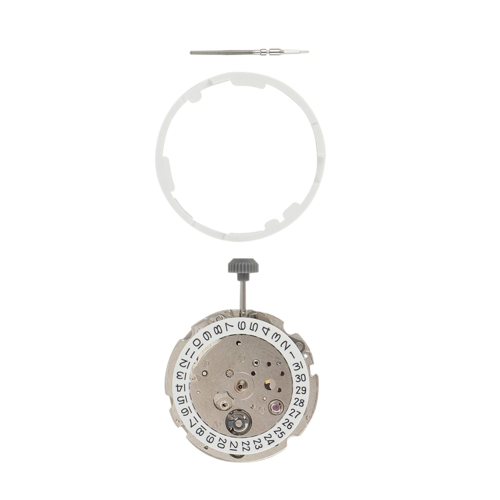 Movimento Orologio Giappone 21 MIYOTA 8215 di Alta Qualità Ruota Data Nero in Acciaio Inox, bianco, Moderno e minimalista