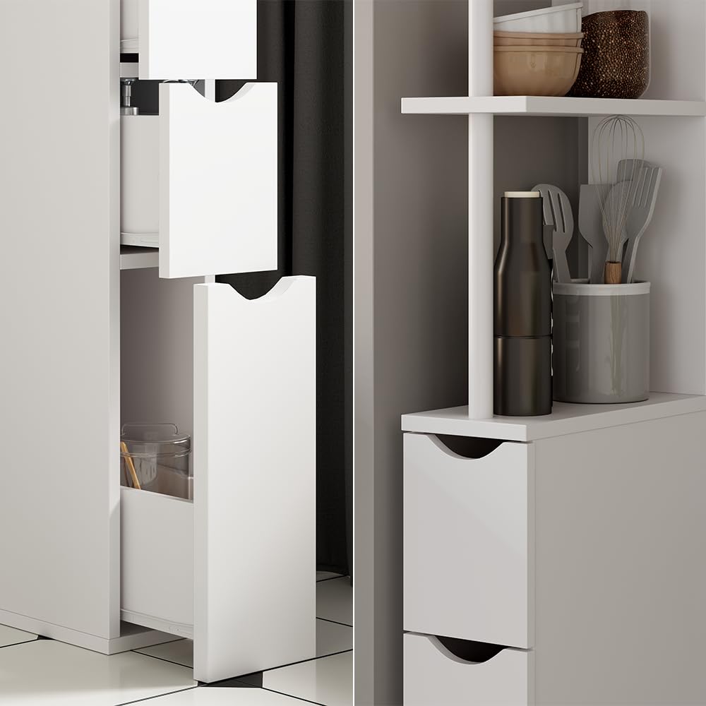 Vicco Mobile da bagno Vera, Bianco, 15 x 137 cm