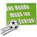 Produktbild alles-meine.de GmbH 2 TLG. Set große Fensterbilder - Fußball/Das Runde muss ins Eckige ! - incl. Name - Sticker Fenstersticker Aufkleber - selbstklebend + wiederverwend..